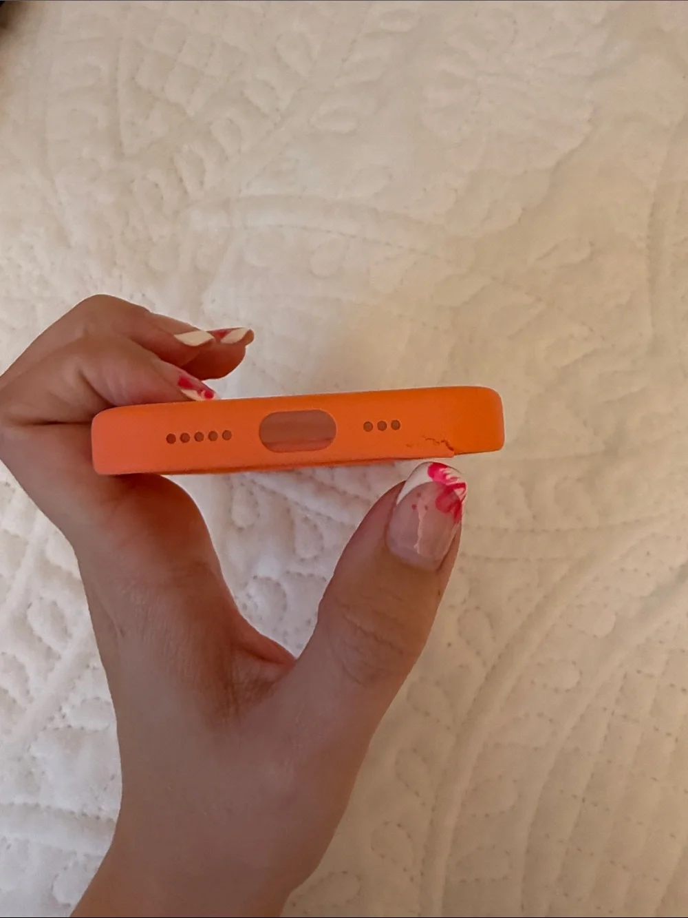 Apple Orange Silicone iPhone Case with Apple Logo